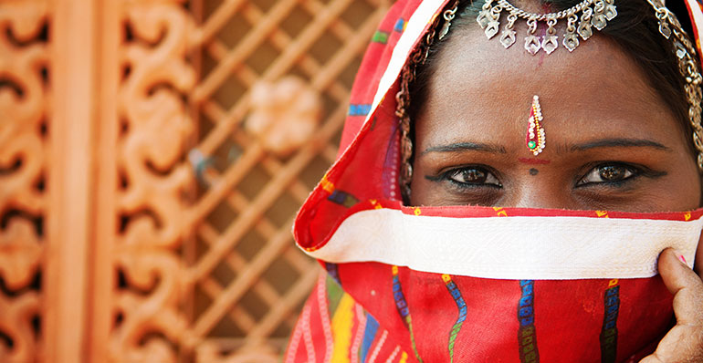 Indian woman in traditional sari