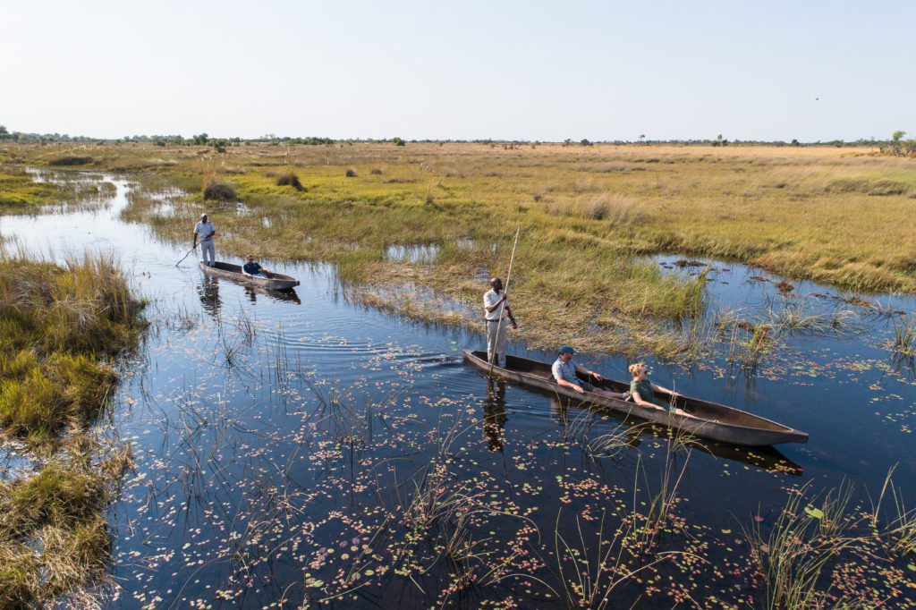 Traditional mokoro on the Okavango Delta, Botswana